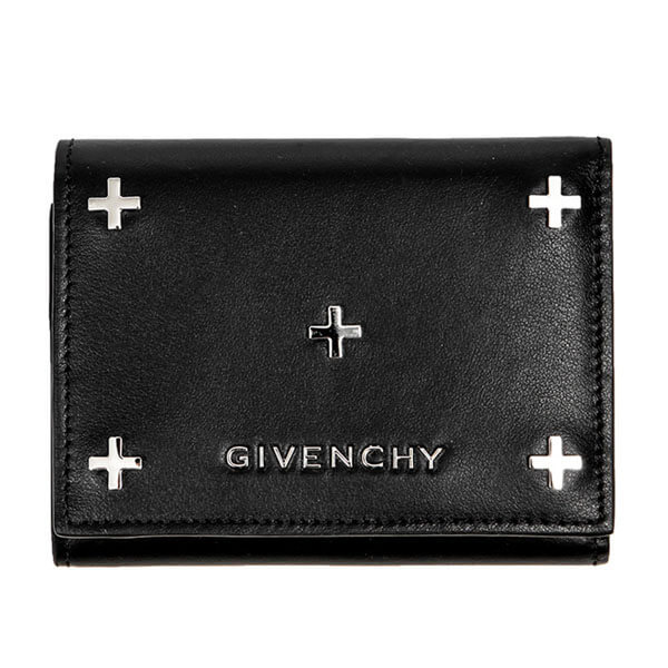 ジバンシィ財布 コピー クロススタッズ 三つ折り財布 ブラック BC06221683 001