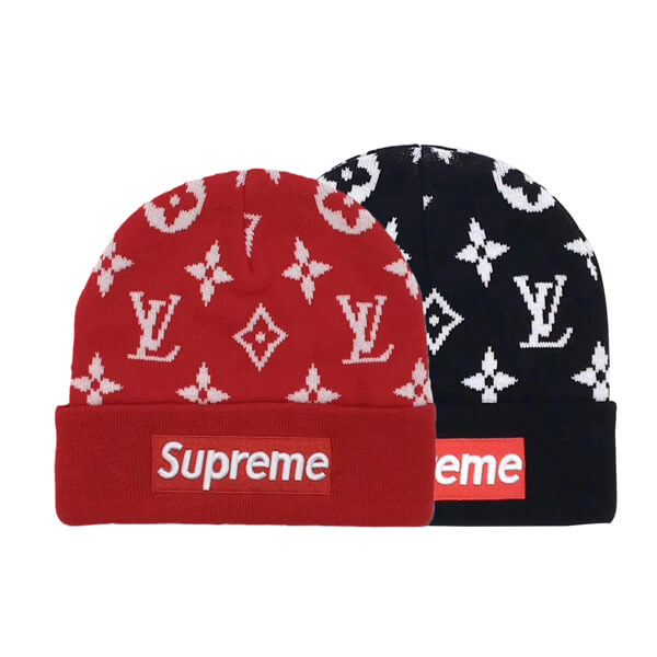 シュプリーム ニット 帽 偽物 シュプリーム ルイヴィトン Big Logo Knit キャップ21E21C5