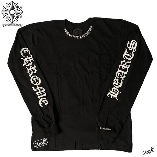 クロムハーツ【ネックレター/ロンT】2色 CHスクロール Tシャツ スーパーコピー◆BLACK 21042624