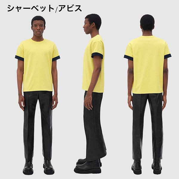 【VIPセールで入荷！】ボッテガ ヴェネタ 2トーンカラー コットン Tシャツ 偽物 9色 661788V16E09056