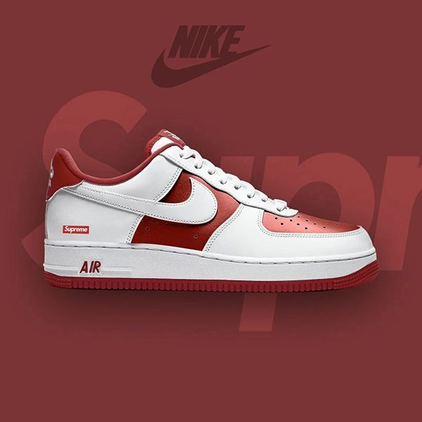  【訳あり特価】シュプリーム × ナイキ コピー AIR FORCE 1 LOW WHITE SPEED RED CU9225-101