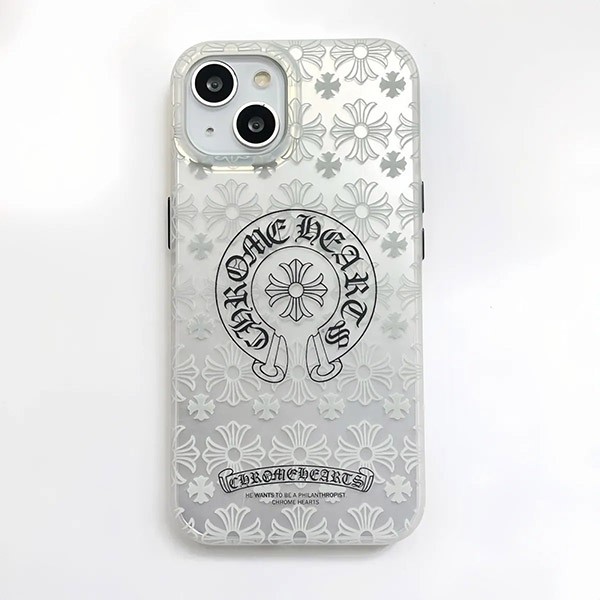 クロムハーツ 偽物 16ケース iphone14  CHクロス ホワイトスマホケース 2色 25032409